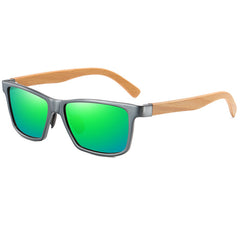 Wood Bamboo Sunglasses With Aluminum Metal Frame