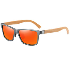 Wood Bamboo Sunglasses With Aluminum Metal Frame
