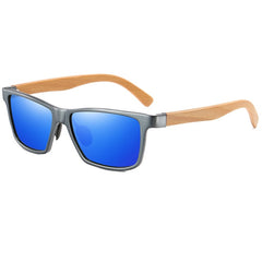 Wood Bamboo Sunglasses With Aluminum Metal Frame