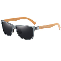 Wood Bamboo Sunglasses With Aluminum Metal Frame