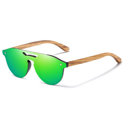 Women's  Polarized Glasses Natural Zebra Wooden Sunglasses