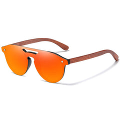 Women's  Polarized Glasses Natural Zebra Wooden Sunglasses