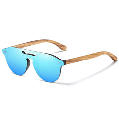 Women's  Polarized Glasses Natural Zebra Wooden Sunglasses