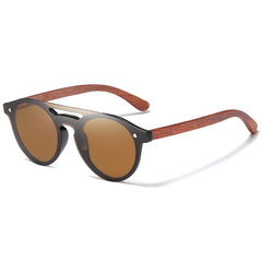 Women's  Polarized Glasses Natural Zebra Wooden Sunglasses