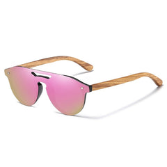 Women's  Polarized Glasses Natural Zebra Wooden Sunglasses