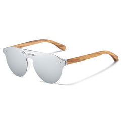 Women's  Polarized Glasses Natural Zebra Wooden Sunglasses