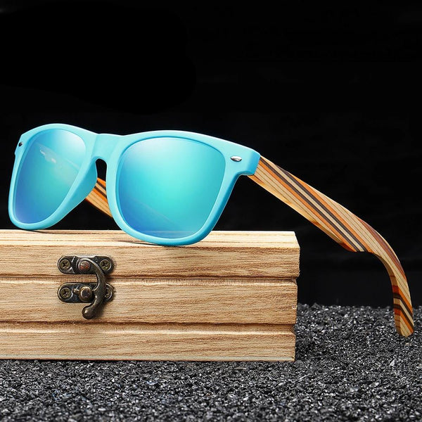 Wooden Sunglasses Handmade PC Frame With Wooden Temples Polarized