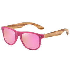 Wooden Sunglasses Handmade PC Frame With Wooden Temples Polarized
